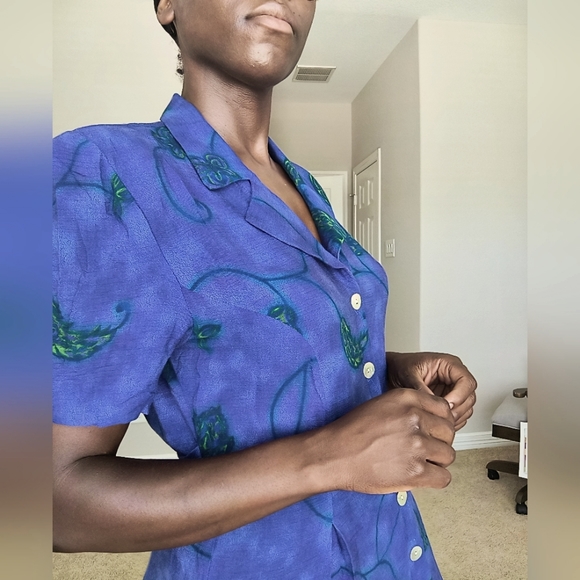 S.L. Fashions Turquoise Violet Maxi Vintage Vtg Size 8 - Picture 2 of 7